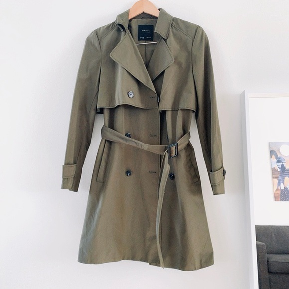 Sold - Zara DOUBLE-BREASTED BUTTONED TRENCH COAT - Picture 7 of 8